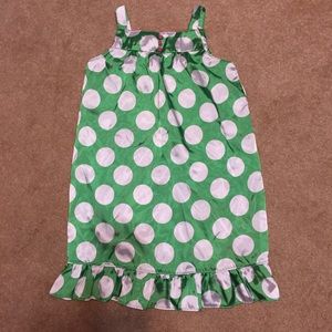 Carter’s Green Satin Dress W/large white dots🦚